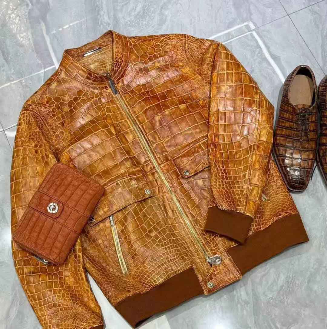 鳄鱼皮衣服夹克定制