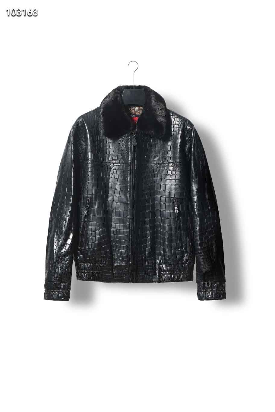 黑色​尼罗鳄夹克外套